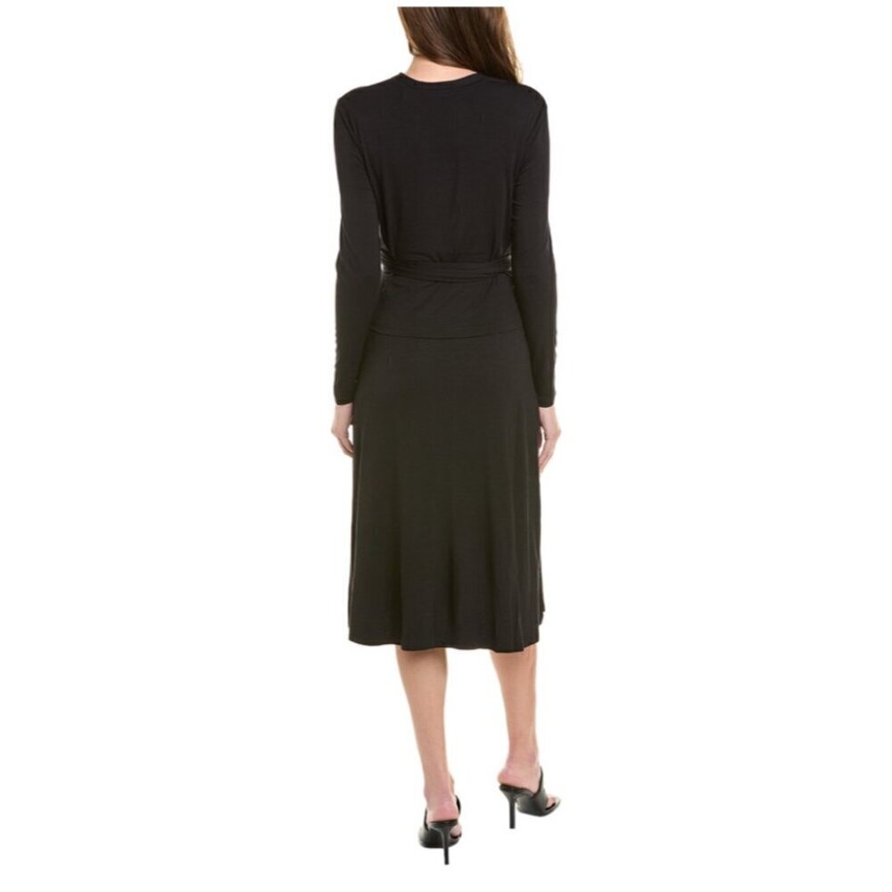 Cabi Women's Black Wrap Long Sleeve Dishi Dress - Medium - Picture 2 of 15